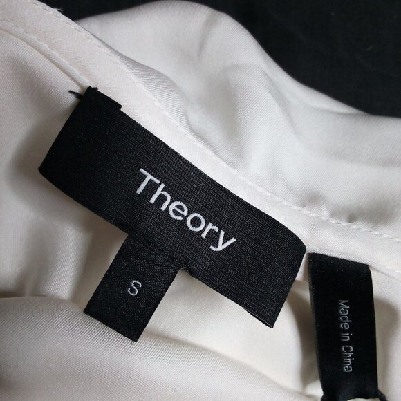 NWT Theory Damarill Ivory Modern Ggt Silk Top Sleeveless - Picture 4 of 7